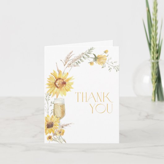 ボホサンフラワーブライダルシャワーサンキューカード サンキューカード (正面)