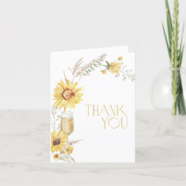 ボホサンフラワーブライダルシャワーサンキューカード サンキューカード