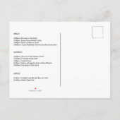 ボホサンフラワーブルーバチェロレッテ週末の日程 インビテーションポストカード (裏面)