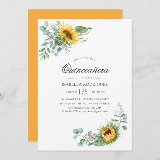 ボホサンフラワーユーカリプトゥスキンセアニラ 招待状 (正面/裏面)