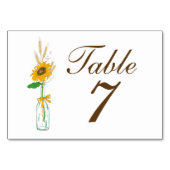 ボホサンフラワー秋カントリーイエロー結婚フローラ テーブルナンバー (正面)