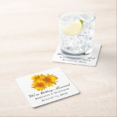 ボホサンフラワー結婚フローラ婚約パーティ スクエアペーパーコースター (インサイチュ)