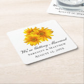 ボホサンフラワー結婚フローラ婚約パーティ スクエアペーパーコースター (アングル)