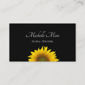 ボホサンフラワーQRコードボタニカルブラック 名刺 (正面)