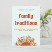 ボホサンレトロ家族の伝統ベビーシャワーゲーム カード (スタンド正面)