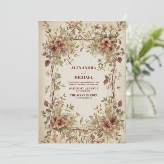 ボホシェーズ自然クレイフローラ結婚ズ 招待状 (スタンド正面)