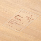 ボホシエナテラコッタ結婚フローラ アクリル招待状 (レイダウン)