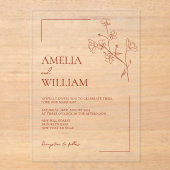 ボホシエナテラコッタ結婚フローラ アクリル招待状 (正面)