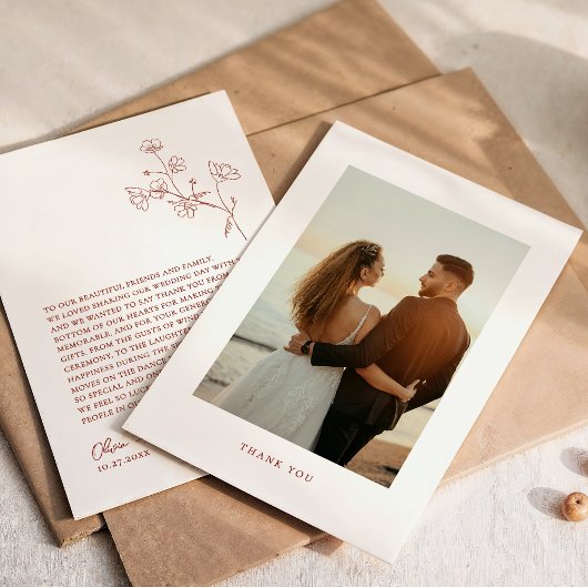 ボホシエナテラコッタ結婚フローラ サンキューカード