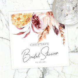 ボホシエレガントックウォーターカラーフローラブライダルシャワー スタンダードカクテルナプキン