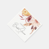 ボホシエレガントックウォーターカラーフローラブライダルシャワー スタンダードカクテルナプキン (角)