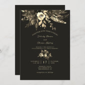 ボホシエレガントックオータムブラウンズ秋の結婚式 招待状 (正面/裏面)