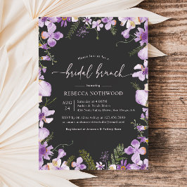 ボホシエレガントックパープルブライダルブルンチシャワー 招待状