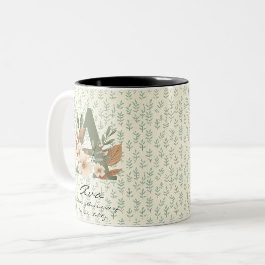 ボホシエレガントックフローラモノグラムマグフォーアヴァ ツートーンマグカップ (正面左)