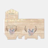 ボホシカ〔雄ジカの〕枝角と花模様ウッドズ結婚ズ フェイバーボックス (折り畳みなし)