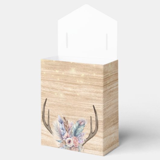 ボホシカ〔雄ジカの〕枝角と花模様ウッドズ結婚ズ フェイバーボックス (オープン)