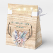 ボホシカ〔雄ジカの〕枝角と花模様ウッドズ結婚ズ フェイバーボックス (裏面サイド)