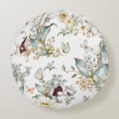 ボホシッお洒落クバニーラビットボタニカルフローラ ラウンドクッション (裏面)