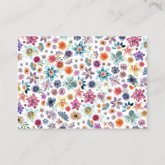 ボホシッお洒落クワイルドフラワー金ゴールドタイポグラフィ プレイスカード (裏面)