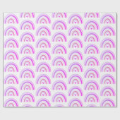 ボホシックかわいいパープルレインボラッピング紙 ラッピングペーパー (フラット)