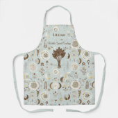 ボホシックで柔らかいベージュとブラウンのトーンの矢印 エプロン (正面)