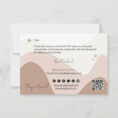 ボホシックなアーストーンジュエリーメーカーQrロゴ サンキューカード (裏面)