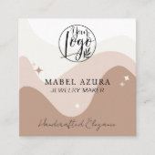 ボホシックなアーストーンジュエリーメーカーQrロゴ スクエア名刺 (正面)