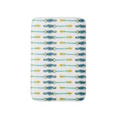 ボホシックなイエローブルーの矢印バスバスターマット バスマット (正面縦)