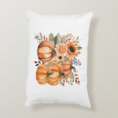 ボホシックなカボチャと花のパターン感謝祭 アクセントクッション (裏面(縦))