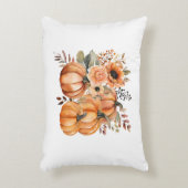 ボホシックなカボチャと花のパターン感謝祭 アクセントクッション (正面(垂直))