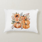 ボホシックなカボチャと花のパターン感謝祭 アクセントクッション (裏面)