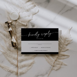 ボホシックなカラー編集可能シンプルな結婚 出欠カード