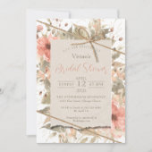 ボホシックなツインボウタイブライダルシャワー招待 招待状 (正面)