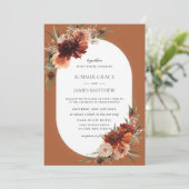 ボホシックなテラコッタバーンオレンジラスト結婚ズ 招待状 (スタンド正面)
