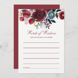 ボホシックなブルゴーニュとネイビーベイビーシャワーアドバイス 招待状