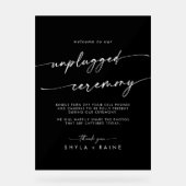 ボホシックなホワイトブラック結婚のプラグ抜き式 アクリルサイン (正面)