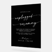 ボホシックなホワイトブラック結婚のプラグ抜き式 アクリルサイン (傾斜)