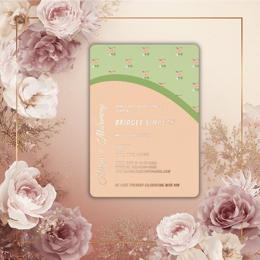 ボホシックなマーガアンドマトリモニーブライダルシャワー 箔招待状