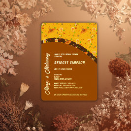 ボホシックなマーガアンドマトリモニーブライダルシャワー 箔招待状