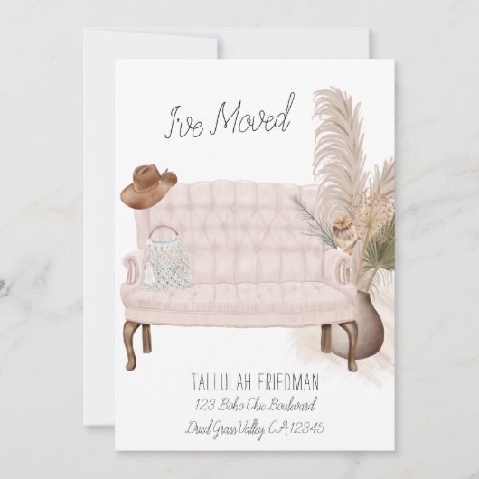 ボホシックなリビングルームエレガントを移動した 案内状 (正面)