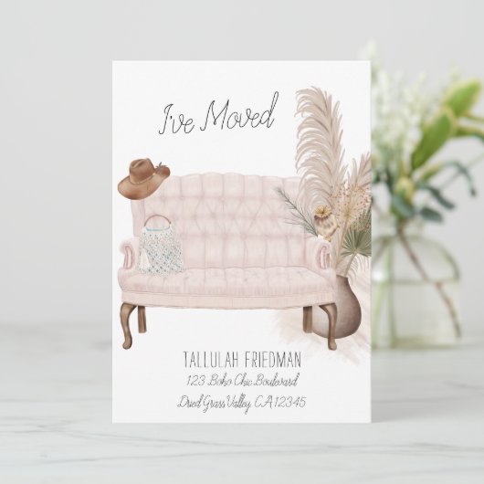 ボホシックなリビングルームエレガントを移動した 案内状 (スタンド正面)