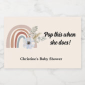 ボホシックなレインボーパンパスグラス赤ちゃんシャワーギフト スパークリングワインラベル (シングルラベル)