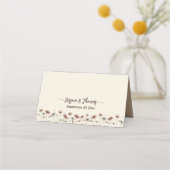 ボホシックなワイルドフラワーエレガント書なウェディングイン プレイスカード (裏面)