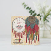 ボホシックな房、羽と結結婚節 招待状 (スタンド正面)