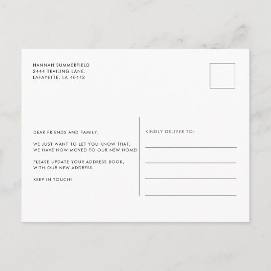 ボホシックな水の色を移動した 案内ポストカード (裏面)