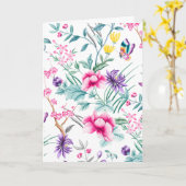 ボホシックな花と蝶 |母の日 カード (黄色い花)