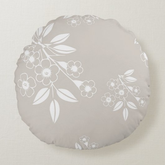 ボホシックな花のパターン美的 ラウンドクッション (正面)