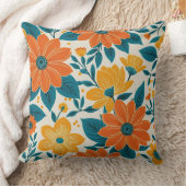 ボホシックな花モダンフォークスタイル クッション (ブランケット)