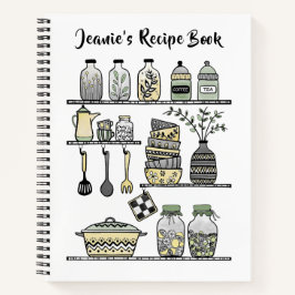 ボホシックな黄色のキッチンデコールレシピ本 ノートブック