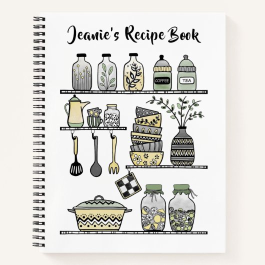 ボホシックな黄色のキッチンデコールレシピ本 ノートブック (正面)